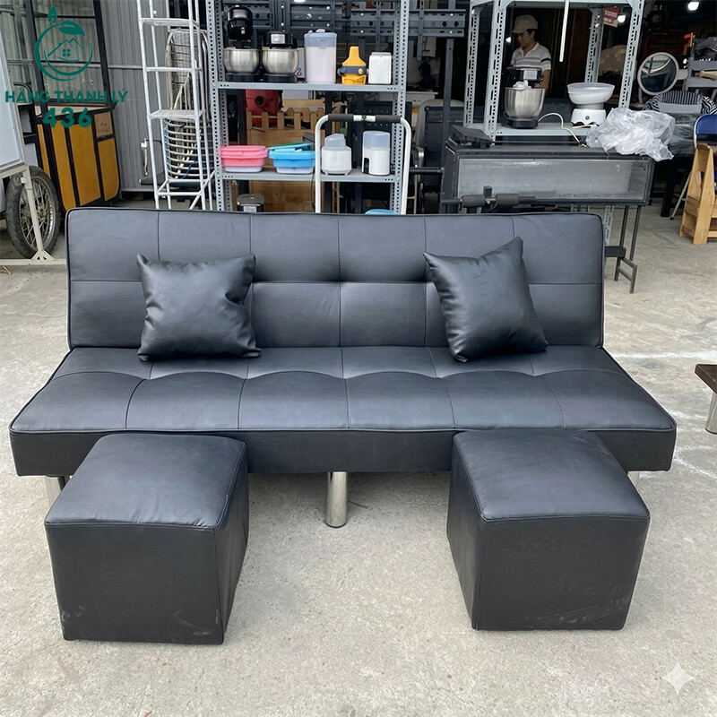 Sofa Bed Da Đen 1M7 Nhỏ Gọn Kèm Đôn Mới 99% sofa-bed-da-den-1m7-nho-gon-kem-don-moi-99 Sofa Bed Da Đen 1M7 Nhỏ Gọn Kèm Đôn Mới 99%