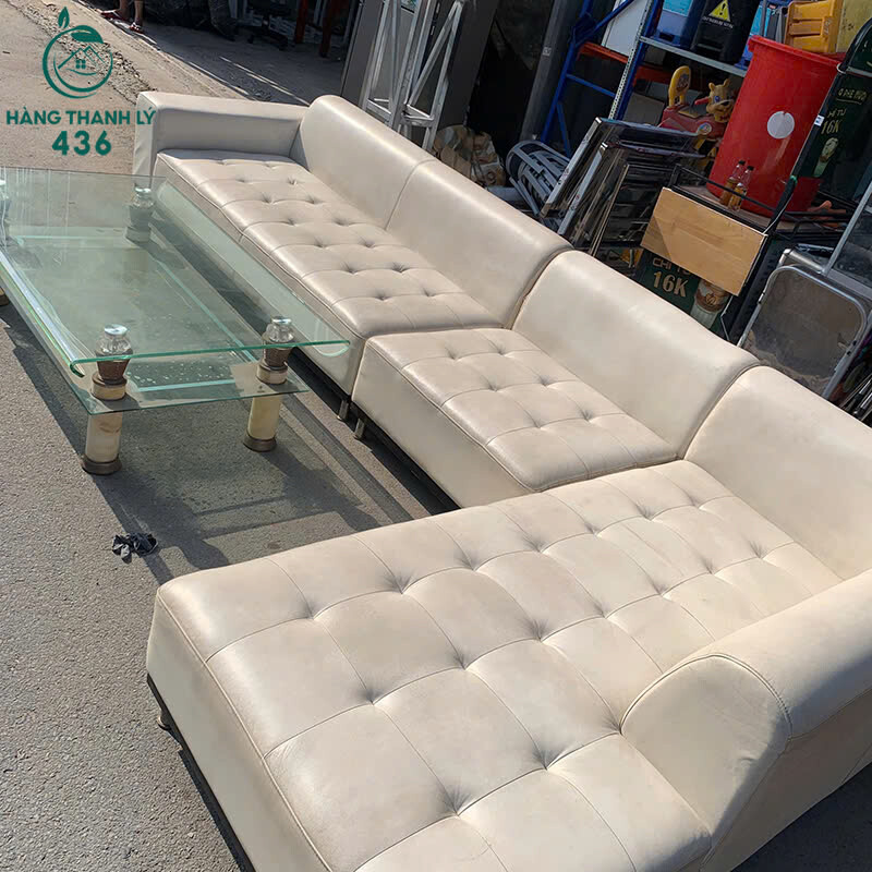 Sofa Góc Chữ L Cũ 2M9X2M Bọc Da Màu Kem sofa-goc-chu-l-cu-2m9x2m-boc-da-mau-kem-kem-ban-kinh-3 Sofa Góc Chữ L Cũ 2M9X2M Bọc Da Màu Kem