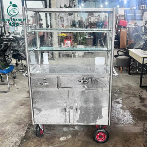 Tủ Kính Cũ Có Ngăn Kéo Và Cánh Tủ Dưới