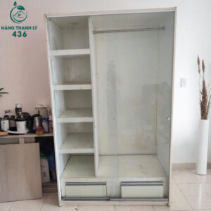 Tủ Quần Áo Cũ 1M2X2MX55CM Mặt Kính Kèm Ngăn Kệ