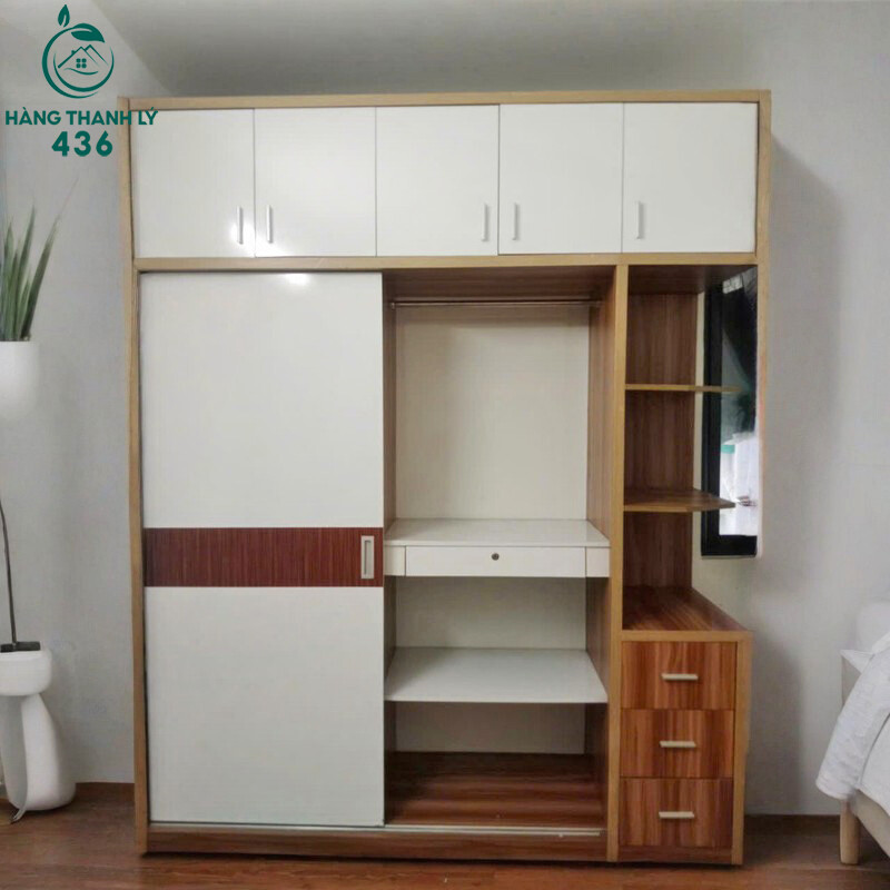 Tủ Quần Áo Gỗ Công Nghiệp MDF Cũ Phối Trắng Nâu tu-quan-ao-go-cong-nghiep-mdf-cu-phoi-trang-nau-1 Tủ Quần Áo Gỗ Công Nghiệp MDF Cũ Phối Trắng Nâu