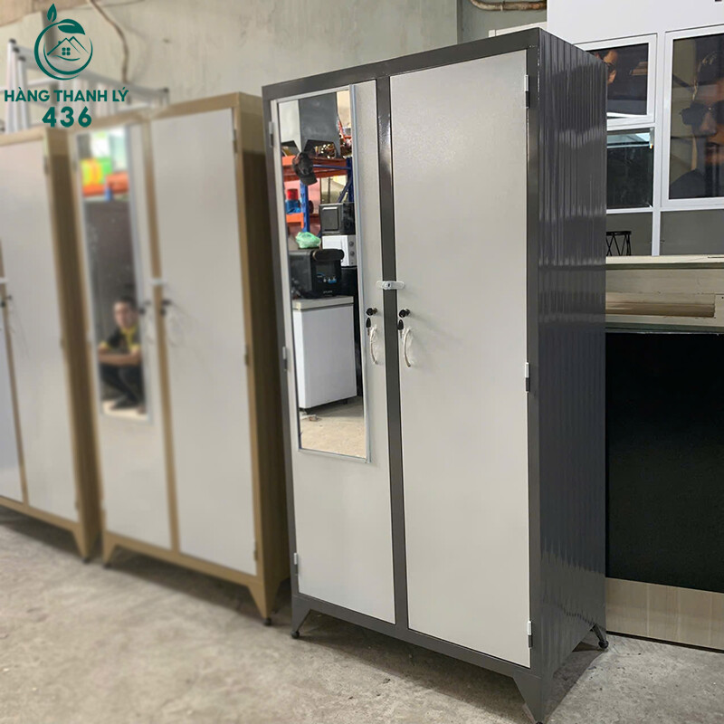 tu-quan-ao-sat-1m8x88cm-2-canh-co-guong-ben-trong-nhieu-mau-moi-99-11 Tủ Quần Áo Sắt 1M8X88CM 2 Cánh Có Gương Mới 99% (Nhiều Mẫu)  