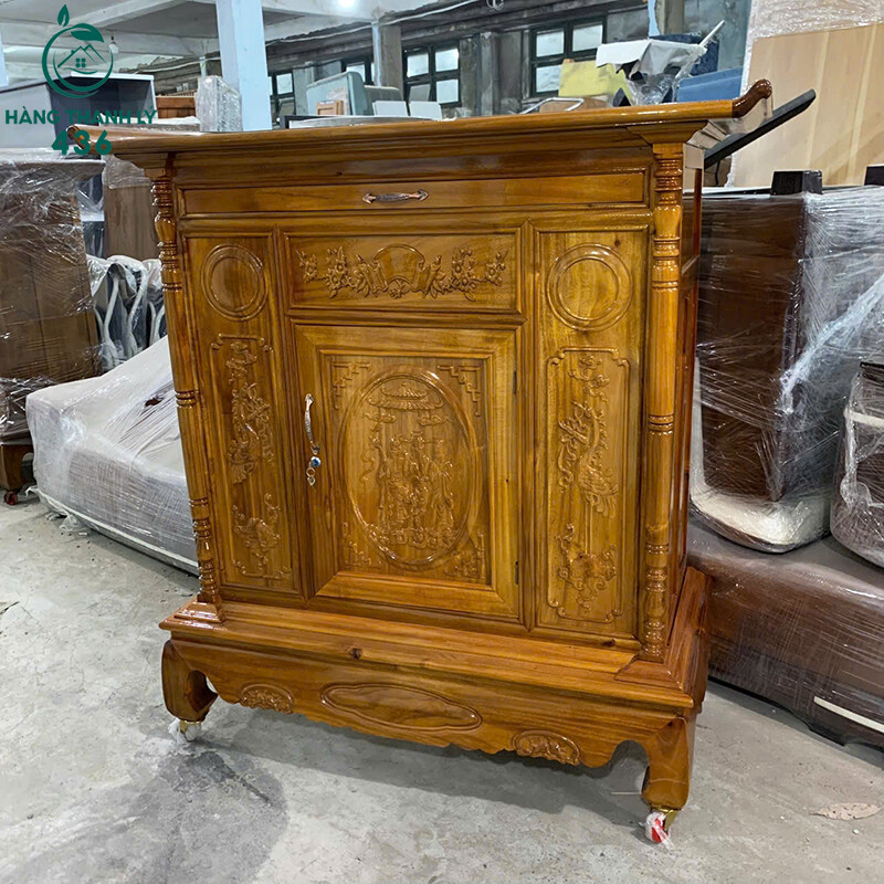 Tủ Thờ Gỗ Tràm Chạm Khắc 1M27X1M35X60CM Mới 99% tu-tho-go-tram-cham-khac-1m27x1m35x60cm-moi-99-3 Tủ Thờ Gỗ Tràm Chạm Khắc 1M27X1M35X60CM Mới 99%