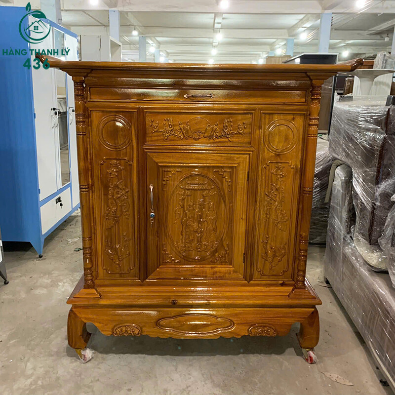 Tủ Thờ Gỗ Tràm Chạm Khắc 1M27X1M35X60CM Mới 99% tu-tho-go-tram-cham-khac-1m27x1m35x60cm-moi-99-4 Tủ Thờ Gỗ Tràm Chạm Khắc 1M27X1M35X60CM Mới 99%
