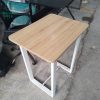 Bàn Cafe Gỗ Cũ Nhỏ Gọn 40CMX60CM Chân Sắt Trắng