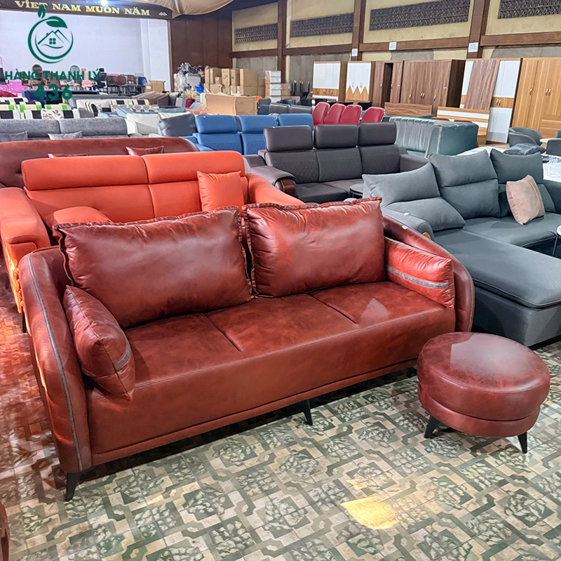 bo-sofa-bang-boc-da-mau-xam-kem-don-moi-99-nhieu-mau-12 Bộ Sofa Băng Bọc Da Màu Xám Kèm Đôn Mới 99% (Nhiều Mẫu)  