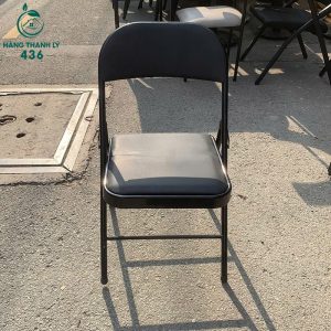 Ghế Xếp Cũ Nệm Đen Thiết Kế Lưng Cao