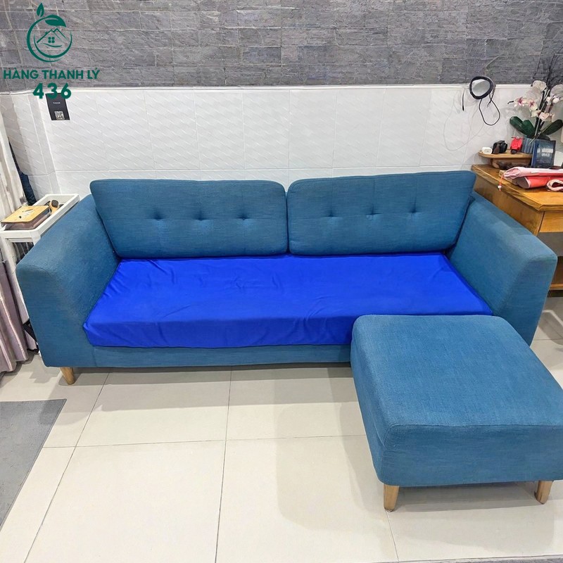 Ghế Sofa Cũ 2M2X90CMX67CM Vải Nỉ Kèm Đôn Tiện Lợi sofa-bang-cu-2m2x90cmx67cm-boc-ni-mau-xanh-duong-kem-don Ghế Sofa Cũ 2M2X90CMX67CM Vải Nỉ Kèm Đôn Tiện Lợi