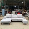 Sofa Cũ Bọc Vải Màu Xám 2M5X1M5 Kèm Đôn Rời