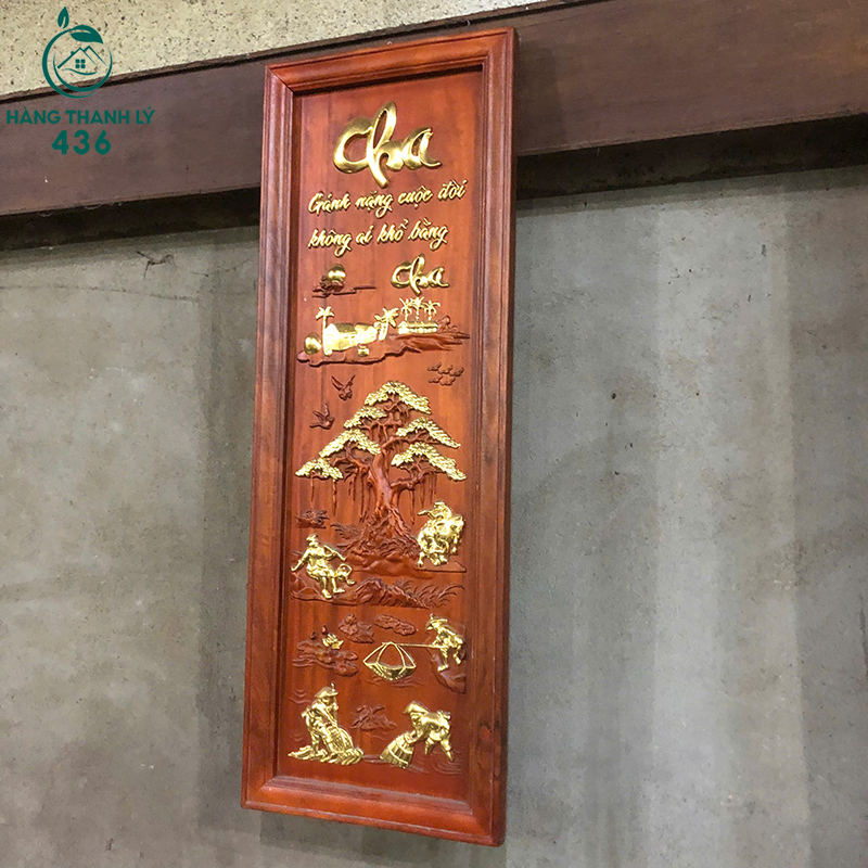 Tranh Gỗ 1M27x45CM Chạm Khắc Chữ Cha Mẹ Nổi Bật Mới 99% tranh-go-1m27x45cm-cham-khac-chu-cha-me-noi-bat-moi-99-4 Tranh Gỗ 1M27x45CM Chạm Khắc Chữ Cha Mẹ Nổi Bật Mới 99%