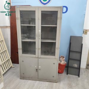 Tủ Hồ Sơ Sắt Cánh Kính Cũ Dễ Sắp Xếp Tài Liệu