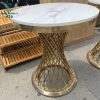 Bàn Cafe Mặt Đá Cũ Vân Hồng Dễ Lau Chùi