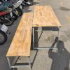 Bàn Ghế Học Sinh Mặt Gỗ Cũ 1M6X69CM Khung Sắt