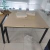 Bàn Họp Gỗ Cũ 1M2X1M15 Chân Sắt Màu Đen