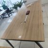 Bàn Họp Cũ 2M4X1M2 Vân Gỗ Đẹp Chân Sắt Đen