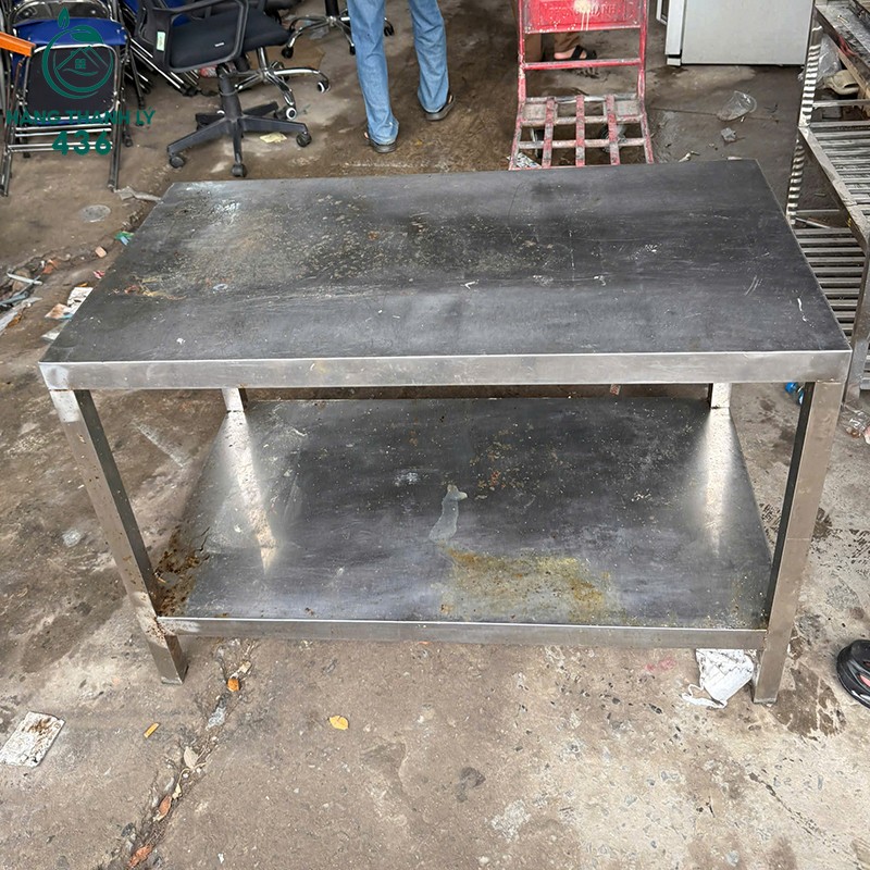 Bàn Sơ Chế Cũ Inox Có Kệ Dưới Tiện Để Đồ ban-so-che-cu-inox-co-ke-duoi-tien-de-do-3 Bàn Sơ Chế Cũ Inox Có Kệ Dưới Tiện Để Đồ