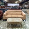 Bộ Sofa Bọc Da 1M5X60CMX40CM Màu Kem Ba Chỗ Ngồi Mới 99%