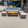 Bộ Sofa Cũ 2M5X80CMX60CM Màu Xám Kèm Đôn Ngồi