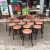 Ghế Cafe Cũ Bọc Da Màu Nâu Chân Sắt Đen (Nhiều Mẫu)