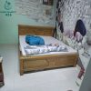 Giường Ngủ Gỗ Cũ 1M6 Màu Vàng Nâu