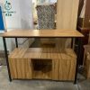 Kệ Tivi Gỗ Cũ 1M2 Phối Khung Sắt Đen