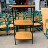 Kệ Trang Trí Gỗ Khung Sắt Đen Cũ 3 Tầng