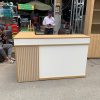 Quầy Lễ Tân Cũ Chữ L 1M55X1M1 Phối Vân Gỗ Trắng Vàng