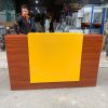 Quầy Lễ Tân Gỗ Cũ 1M8X60CMX1M1 Phối Vân Gỗ Vàng