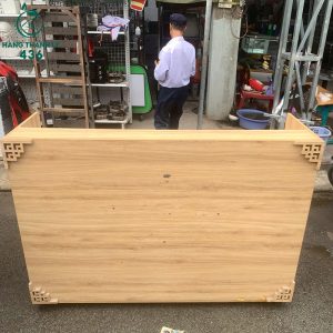 Quầy Lễ Tân Gỗ Cũ 1M6 Bề Mặt Vân Sáng Kèm Hộc Tủ