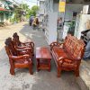 Salon Gỗ Cũ Màu Nâu Đỏ Chạm Khắc Đẹp 1M6X90CM