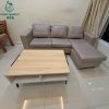 Sofa Góc L Cũ Bọc Da Có Bàn Trà