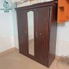 Tủ Áo Cũ 3 Cánh Vân Gỗ Nâu 1M4X55CMX1M8 Có Gương Soi Và Hộc Kéo