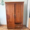 Tủ Quần Áo Gỗ Cũ 1M2 Màu Vân Nâu Gỗ 2 Cánh