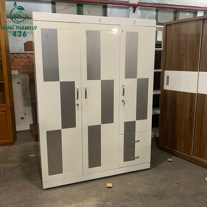 Tủ Quần Áo Gỗ Cũ 1M4X1M96 Màu Trắng Xám tu-quan-ao-go-cu-1m4x1m96-mau-trang-xam-1 Tủ Quần Áo Gỗ Cũ 1M4X1M96 Màu Trắng Xám