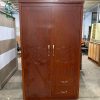 Tủ Quần Áo Gỗ Cũ 1M2X2M Có Khoang Treo Và Ngăn Kéo
