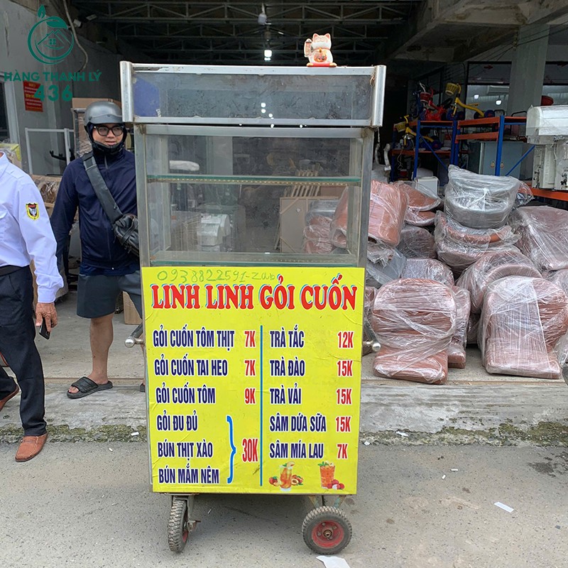 Xe Bán Gỏi Cuốn Inox Cũ 80CM Kết Hợp Tủ Kính xe-ban-goi-cuon-inox-cu-80cm-ket-hop-tu-kinh-2 Xe Bán Gỏi Cuốn Inox Cũ 80CM Kết Hợp Tủ Kính