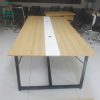 Bàn Họp Cũ Mặt Gỗ Có Lỗ Đi Dây Điện Tiện Dụng