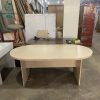 Bàn Họp Oval Cũ 2M Gỗ Màu Kem Hiện Đại