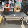 Bàn Làm Việc Cũ 1M4 Mặt Gỗ Đen Chân Sắt