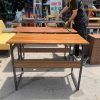 Bàn Làm Việc Cũ Gỗ 1M Chân Sắt Đẹp