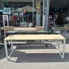 Bàn Làm Việc Cũ Gỗ 2M Có Hộp Đi Dây Điện