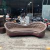 Băng Sofa Cũ Bọc Da Nâu 2M7 Chần Nút Sang Trọng
