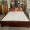 Giường Cũ 1M6 Khung Gỗ Tự Nhiên Kết Hợp Phản MDF
