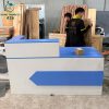 Quầy Tiếp Tân Gỗ Cũ 1M8 Phối Trắng Xanh