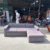 Sofa Chữ L Cũ Bọc Vải Nỉ Cũ Màu Xám