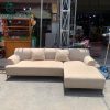 Sofa Góc L Cũ 2M3 Bọc Nỉ Màu Kem