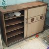 Tủ Giày Dép Cũ Thiết Kế Cửa Lùa Phối Hai Màu Vân Gỗ