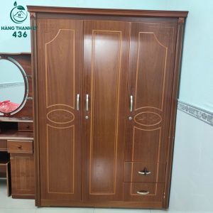 Tủ Quần Áo Cũ 1M4 3 Cánh Vân Gỗ Nâu
