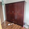Tủ Quần Áo Cũ Gỗ 4 Cánh Màu Vân Đẹp