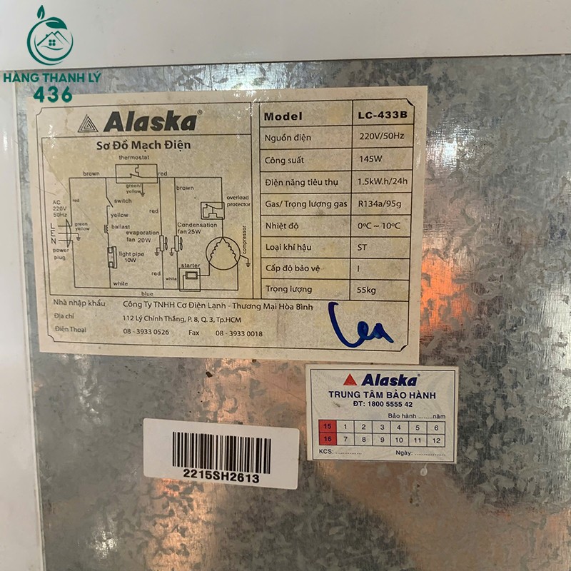 3tr-1-copy Tủ Mát Alaska Cũ Model LC-433B Dáng Đứng  